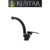 Kustar Sema Siyah Kısa Mix Aç Kapa Banyo Lavabo Bataryası