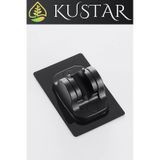 Kustar Siyah Kendinden Yapışkanlı 15 Kg Taşıyabilen Nano Duş Başlığı Askısı Mafsal Kolay Temiz Kurulum