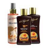 Kusursuz Bronzluk Seti No:10 | Yoğun Bronzlaştırıcı SPF0 + Koruyucu SPF15 + Vanilya Body Mist | 3 Pack