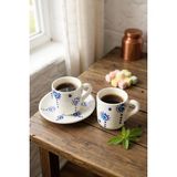Kütahya Home El Yapımı 2 Kişilik Türk Kahvesi Fincan Seti - Beyaz - 80 ml