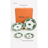 Kütahya Home Green Romance 20 Parça Porselen Kahvaltı Takımı Modern Tasarım - Vintage Model