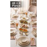 KÜTAHYA HOME Timeless Elegance Yemek Takımı 52 Parça Gerçek Altın Lüks Modern - 12 Kişilik