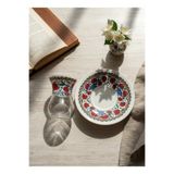 KÜTAHYA HOME Türk Motif Desenleri İle Cam Çay Bardağı ve Tabak Seti - 2 Kişilik 4 Parça