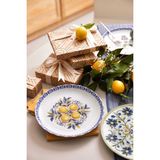 Kütahya Porselen Amalfi 21 cm Yuvarlak Pasta Tabağı 4 Parça Desenli Şık Tasarım