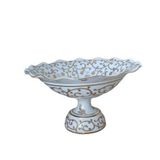 Kütahya Porselen Beyaz Altın Rengi 30 cm Meyve Tabağı
