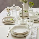 Kütahya Porselen Bone Crest 24 Parça 6 Kişilik Yemek Takımı Sade - Krem