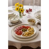 Kütahya Porselen Bone Crest 24 Parça Platin Fileli Yemek Takımı