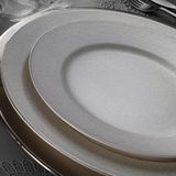 Kütahya Porselen Bone Kalipso 62 Parça 1077120 Platin Desenli Yemek Takımı