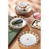 Kütahya Porselen Bone Luna 4 Parça 21 Cm Pasta Tabağı Çok Renkli