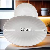 Kütahya Porselen Bone Luz 2 adet 27 cm Krem Kayık Tabak, Salata Tabağı