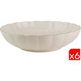 Kütahya Porselen Bone Luz Altın File Çorba Kasesi 15CM 6 Lı - 15 cm