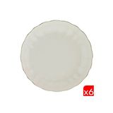 Kütahya Porselen Bone Luz Altın File Çukur Tabak 20 CM - 6 Parça