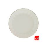 Kütahya Porselen Bone Luz Altın File Çukur Tabak 20Cm 4 Lü