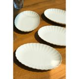 Kütahya Porselen Bone Luz Altın File Kayık Tabak 27X19cm Bnlzf28ky20 4 Lü
