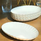 Kütahya Porselen Bone Luz Altın File Kayık Tabak 27X19cm Bnlzf28ky20 6 Lı