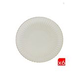 Kütahya Porselen Bone Luz Altın File Servis Tabağı 27 CM - 6 Parça