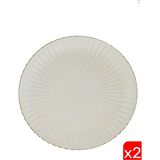 Kütahya Porselen Bone Luz Altın File Servis Tabağı 27CM 2 Li - 27 cm