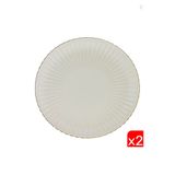 Kütahya Porselen Bone Luz Altın File Servis Tabağı 27cm 2 li