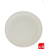 Kütahya Porselen Bone Luz Altın File Servis Tabağı 27CM 4 Lü - 27 cm