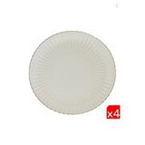 Kütahya Porselen Bone Luz Altın File Servis Tabağı 27cm 4 Lü Çok Renkli