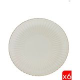 Kütahya Porselen Bone Luz Altın File Servis Tabağı 27CM 6 Lı - 27 cm