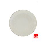 Kütahya Porselen Bone Luz Altın File Servis Tabağı 27Cm 6 Lı
