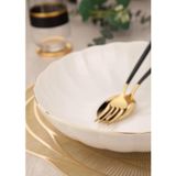 Kütahya Porselen Bone Luz Altın Yaldız (Gold) 6 adet 15 cm Çorba Kasesi