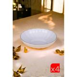 Kütahya Porselen Bone Luz Altın Yaldzlı Bowl Kase 25X6cm 2000Ml 4 Lü Bnlzf25ks00