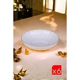 Kütahya Porselen Bone Luz Altın Yaldzlı Bowl Kase 25x6cm 2000ml 6 Lı Bnlzf25ks00 Krem