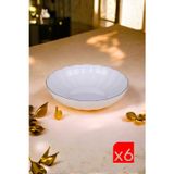 Kütahya Porselen Bone Luz Altın Yaldzlı Bowl Kase 25X6cm 2000Ml 6 Lı Bnlzf25ks00
