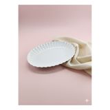 Kütahya Porselen Bone Luz Form 27 Cm Kayık Tabak ( Amblemli )