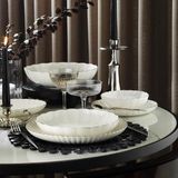 Kütahya Porselen Bone Luz-Form 52 Parça Platin File Yemek Takımı