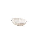 Kütahya Porselen Bone Luz Form Oval Kayık Tabak Platin File 15cm Tekli Çok Renkli