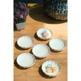 Kütahya Porselen Bone Luz Kase 8 cm Ekru Renk 6 Parça Altın File Özellikli Mutfak Gereci BNLZF08KSS220 - 8 x 8 cm
