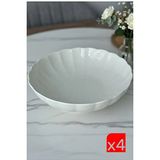Kütahya Porselen Bone Luz Krem Bowl Kase 25x6 CM 2000 ML 4'lü Bnlzf25ks00