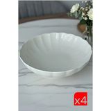Kütahya Porselen Bone Luz Krem Bowl Kase 25X6CM 2000ML 4 Lü BNLZF25KS00 - 2 lt