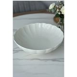 Kütahya Porselen Bone Luz Krem Bowl Kase 25x6cm 2000ml Tekli BNLZF25KS00