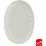Kütahya Porselen Bone Luz Krem Kayık Tabak 28X19CM 2 Li BNLZF28KY00 - 28 cm