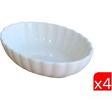 Kütahya Porselen Bone Luz Krem Oval Kayık 14,5X10X3,5CM 4 Lü BNLZF15OKS00 - 14,5 cm