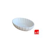 Kütahya Porselen Bone Luz Krem Oval Kayık 14,5X10x3,5Cm 4 Lü Bnlzf15oks00