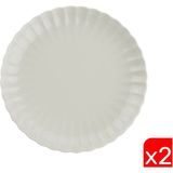 Kütahya Porselen Bone Luz Krem Servis Tabağı 27CM 2 Li - 27 cm