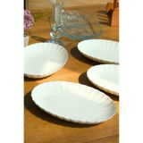 Kütahya Porselen Bone Luz Platin File Kayık Tabak 27X19cm Bnlzf28ky220 4 Lü