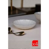 Kütahya Porselen Bone Luz Platin Fileli Bowl Kase 25X6CM 2000ML 4 Lü BNLZF25KS00 - 2 lt