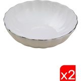 Kütahya Porselen Bone Luz Platin Fileli Çorba Kasesi 15CM 2 Li - 15 cm