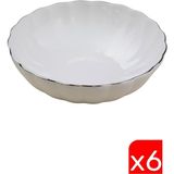 Kütahya Porselen Bone Luz Platin Fileli Çorba Kasesi 15CM 6 Lı - 15 cm