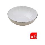 Kütahya Porselen Bone Luz Platin Fileli Çorba Kasesi 15cm 6 Lı krem