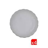 Kütahya Porselen Bone Luz Platin Fileli Çukur Tabak 20Cm 4 Lü