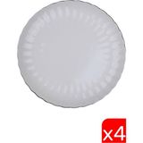 Kütahya Porselen Bone Luz Platin Fileli Pasta Tabağı 21CM 4 Lü - 21 cm