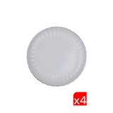 Kütahya Porselen Bone Luz Platin Fileli Pasta Tabağı 21Cm 4 Lü