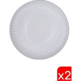 Kütahya Porselen Bone Luz Platin Fileli Servis Tabağı 27CM 2 Li - 27 cm